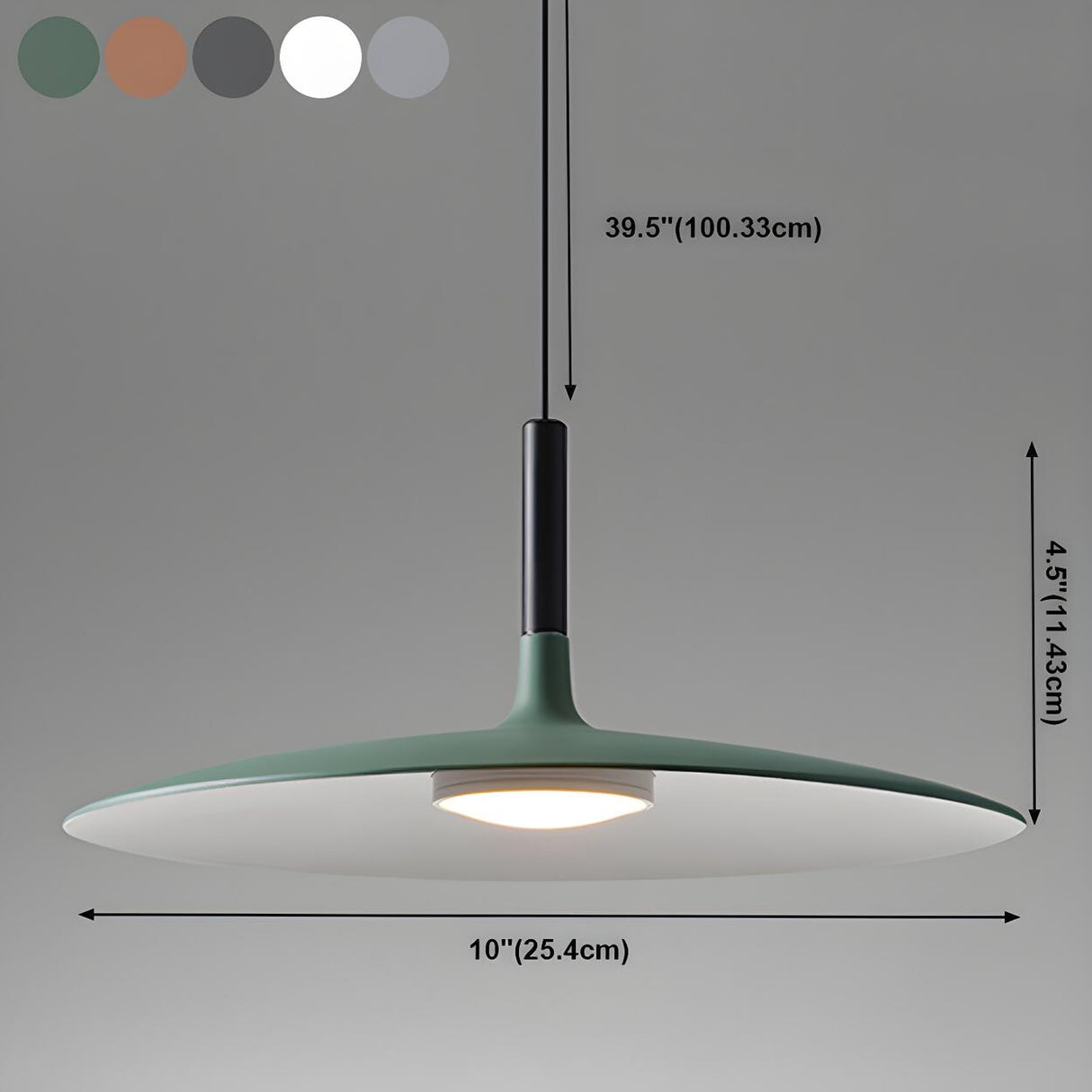 Modern Dimmable Aluminium Sleek Disc Pendant Light
