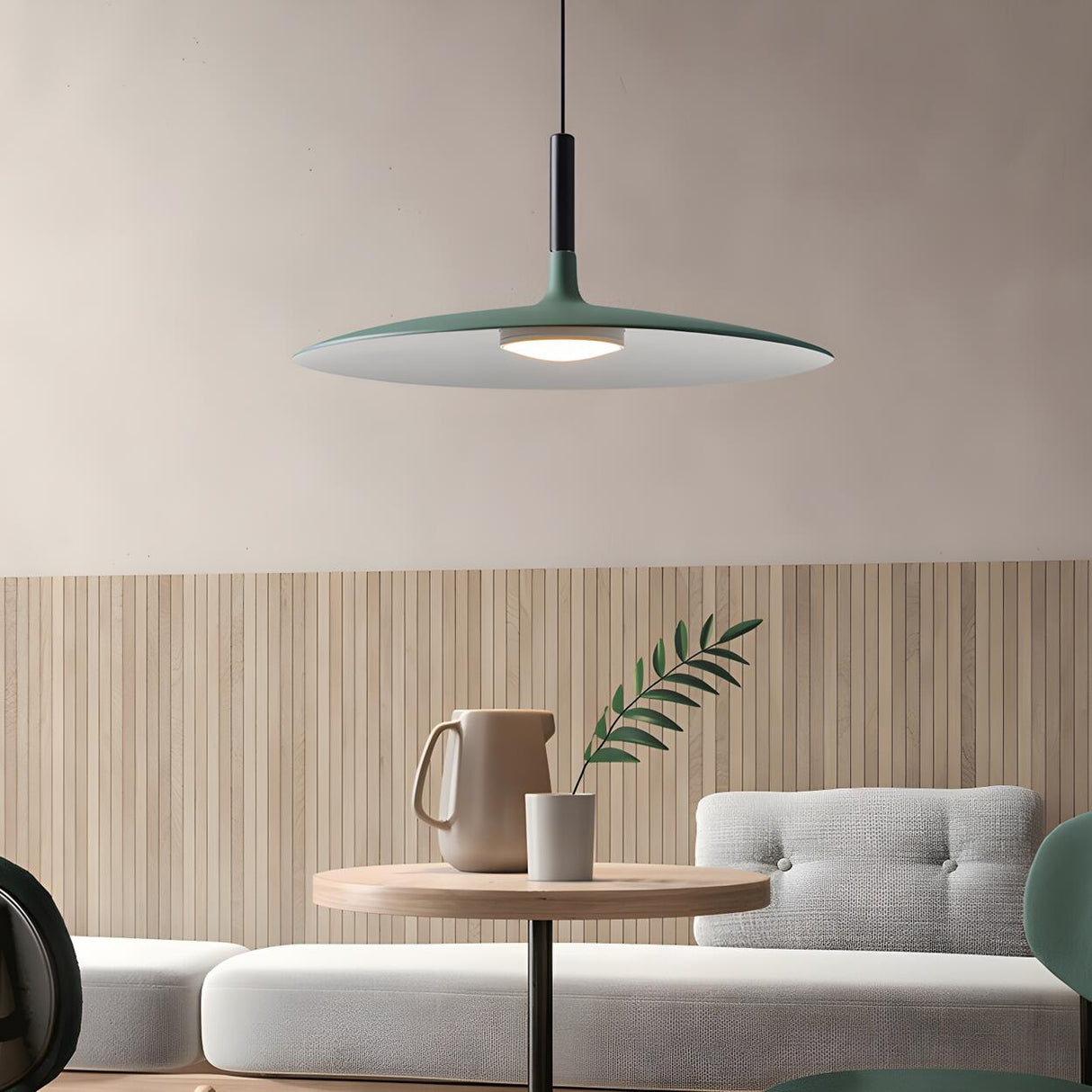 Modern Dimmable Aluminium Sleek Disc Pendant Light Image - 2