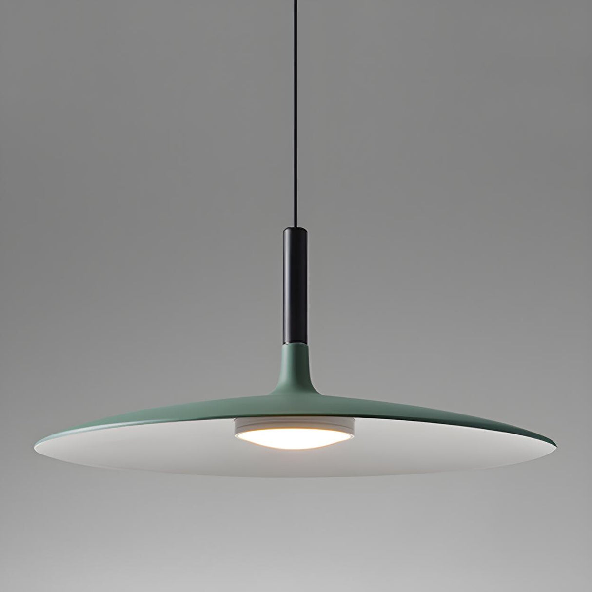 Modern Dimmable Aluminium Sleek Disc Pendant Light Image - 5