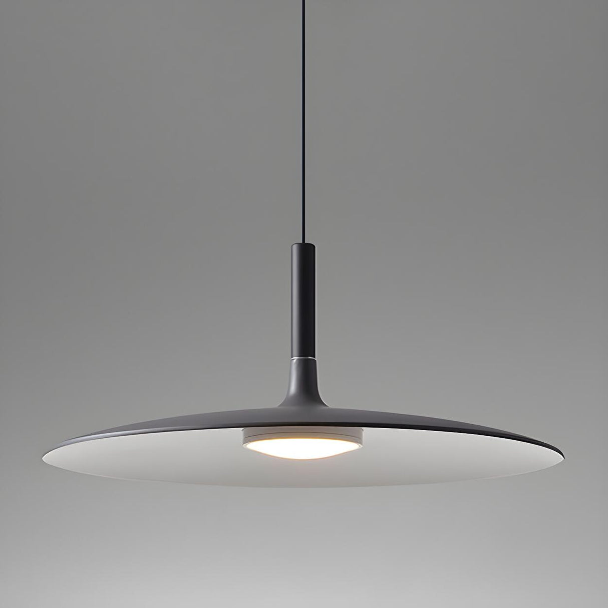 Modern Dimmable Aluminium Sleek Disc Pendant Light Image - 7