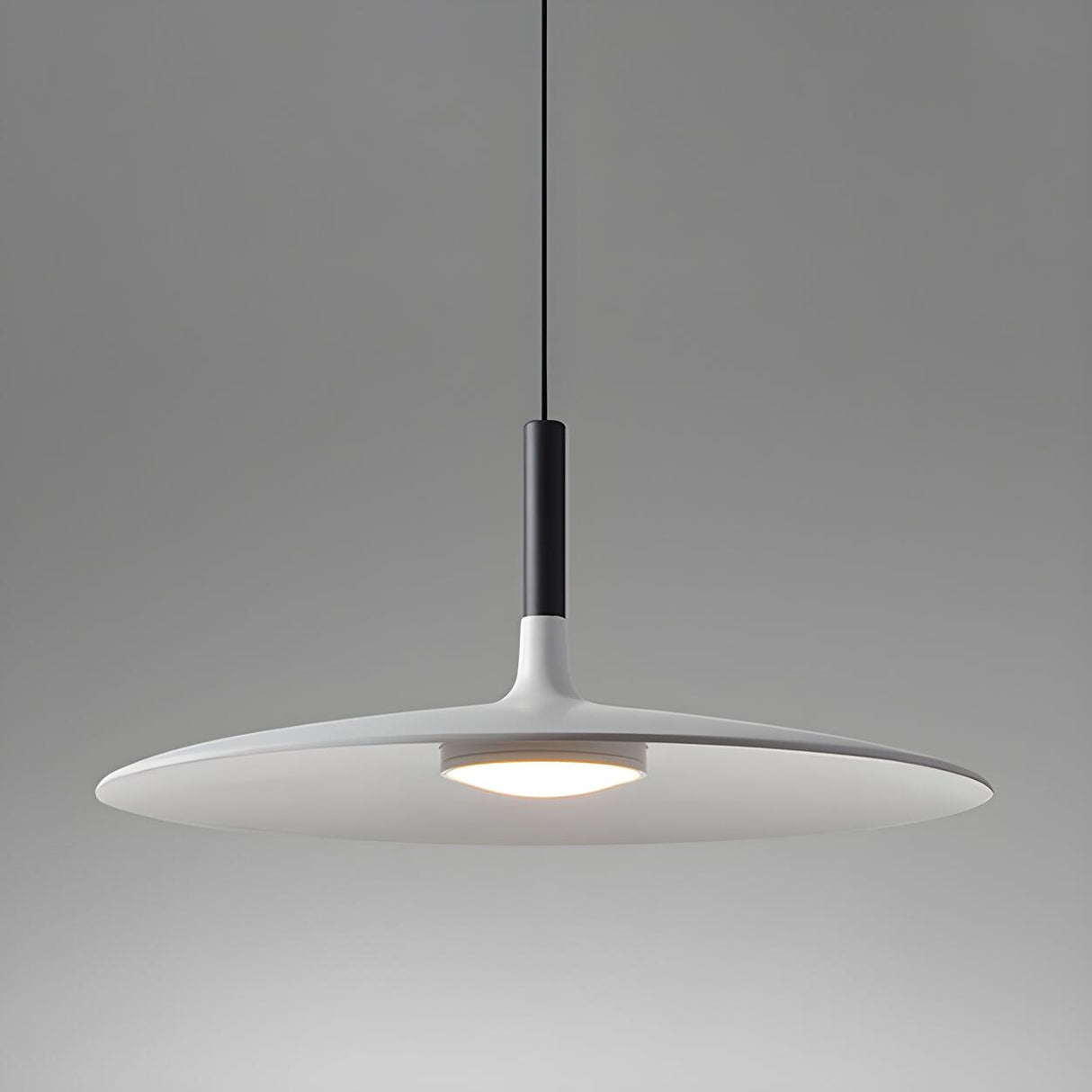 Modern Dimmable Aluminium Sleek Disc Pendant Light Image - 8