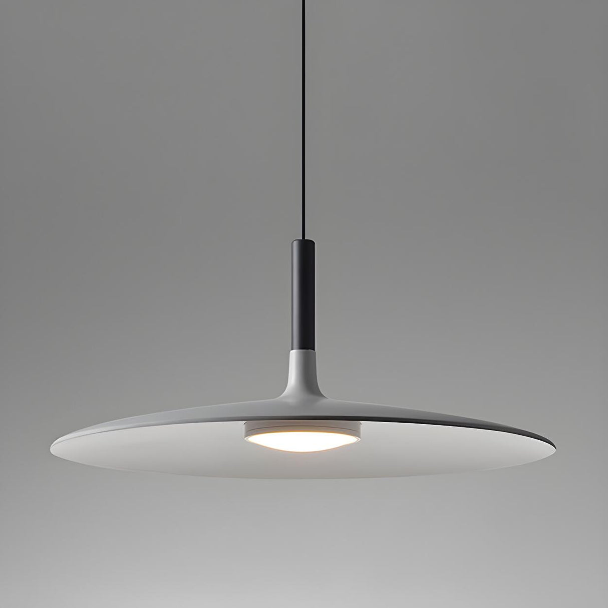 Modern Dimmable Aluminium Sleek Disc Pendant Light Image - 9