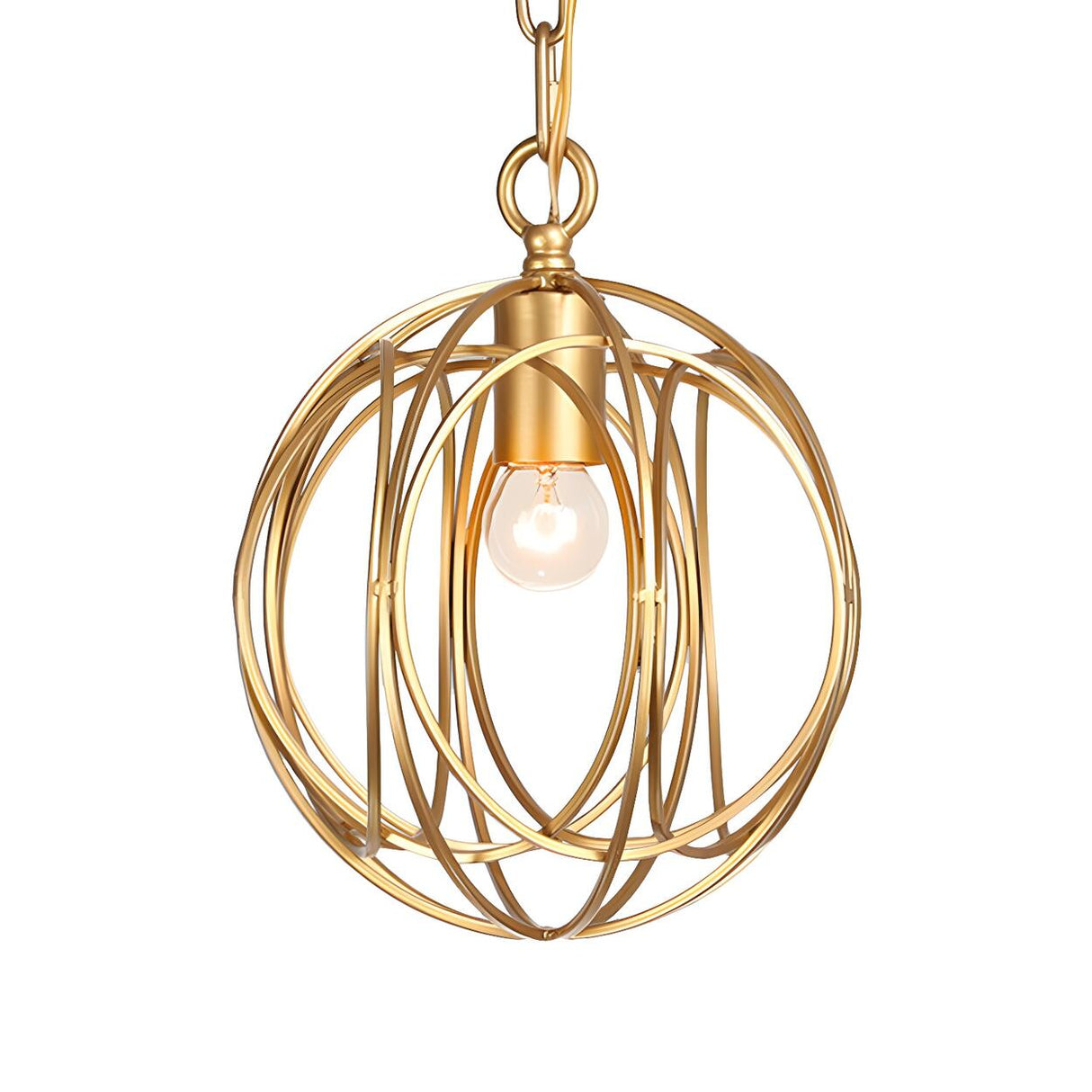 Modern Dining Room Gold Candelabra Orb Pendant Chandelier Image - 12