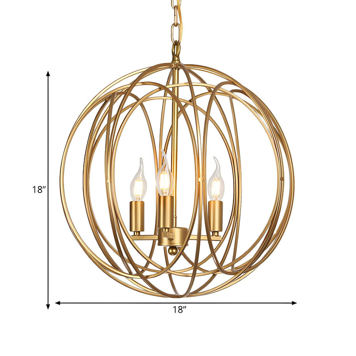Modern Dining Room Gold Candelabra Orb Pendant Chandelier Image - 15