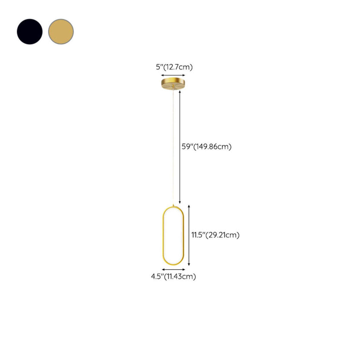 Modern Dining Room Gold Dual Oval LED Pendant Light