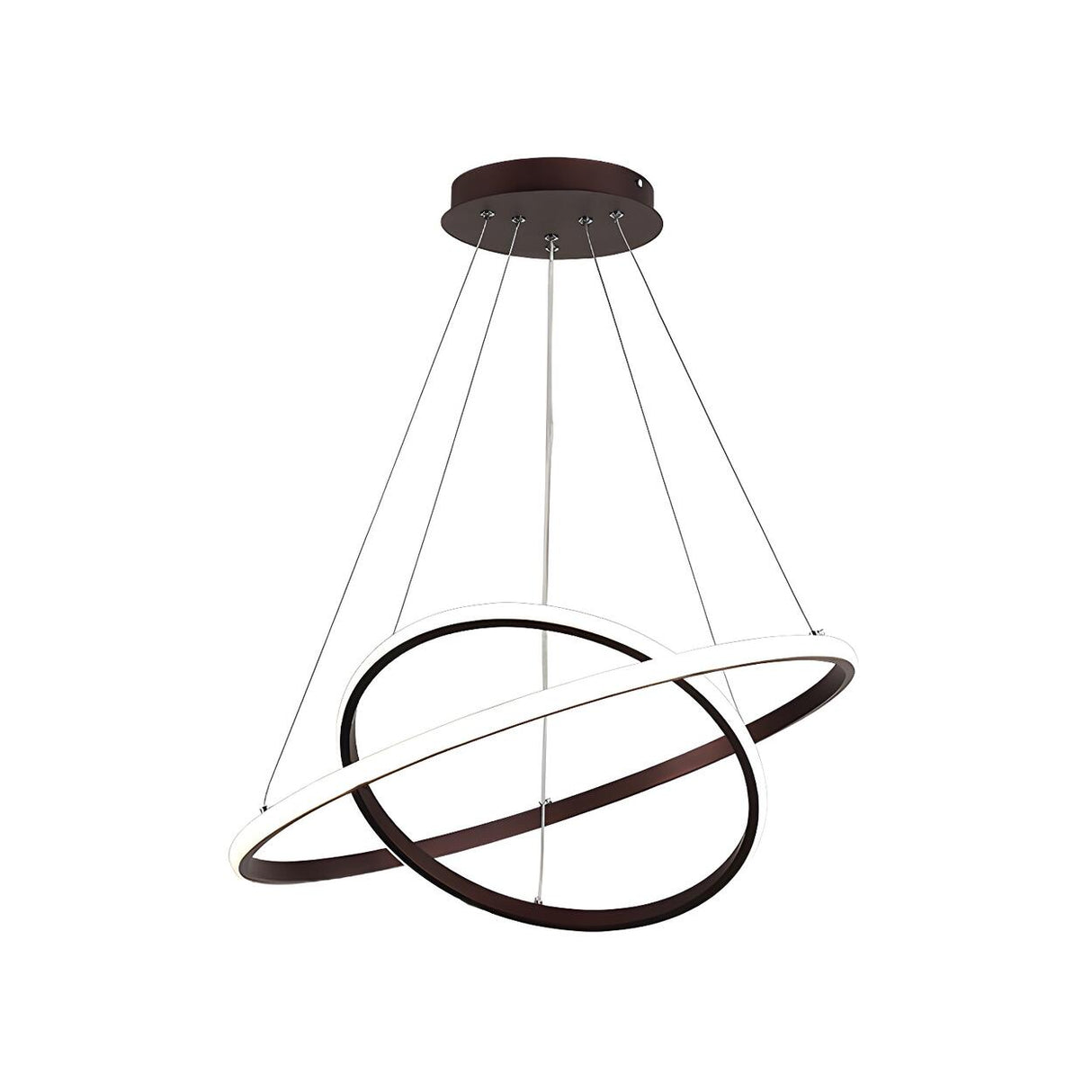 Modern Dining Room LED Ring Tiered Pendant Light Chandelier Image - 12