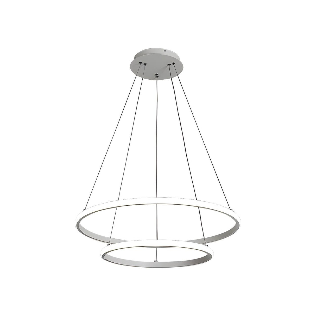 Modern Dining Room LED Ring Tiered Pendant Light Chandelier Image - 16