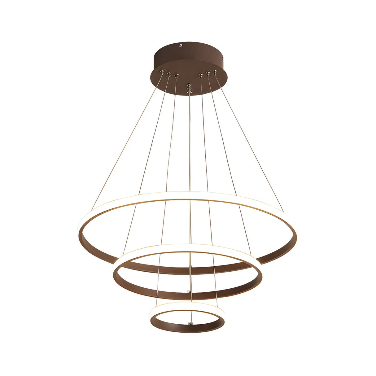 Modern Dining Room LED Ring Tiered Pendant Light Chandelier Image - 4