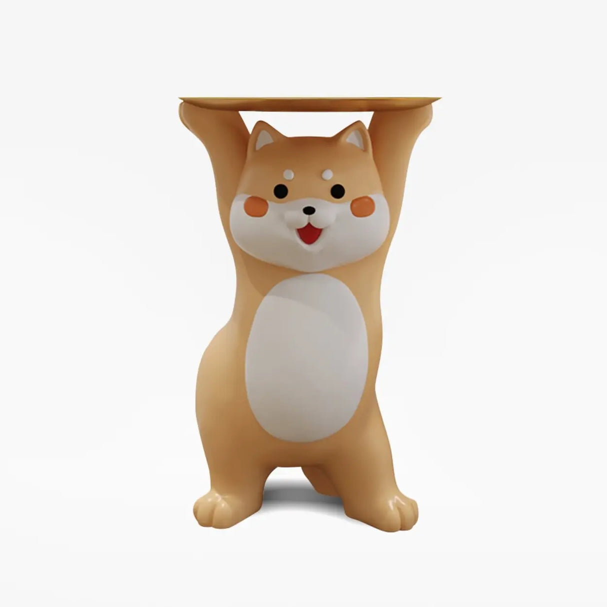Modern Dog Shaped Resin Orange Decorative Side Table Image - 4