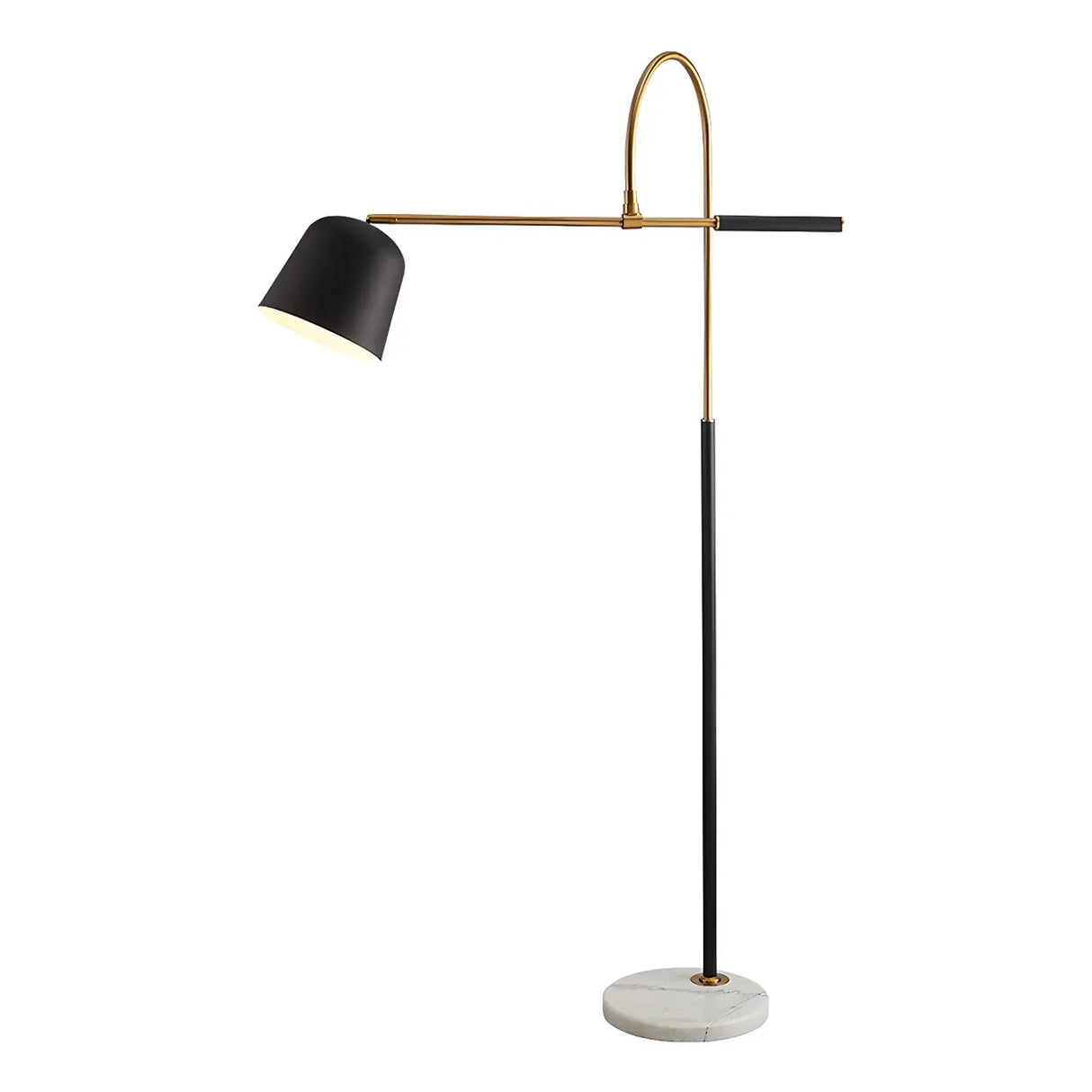 Modern Dome Black Metal Adjustable Reading Floor Lamp Image - 7