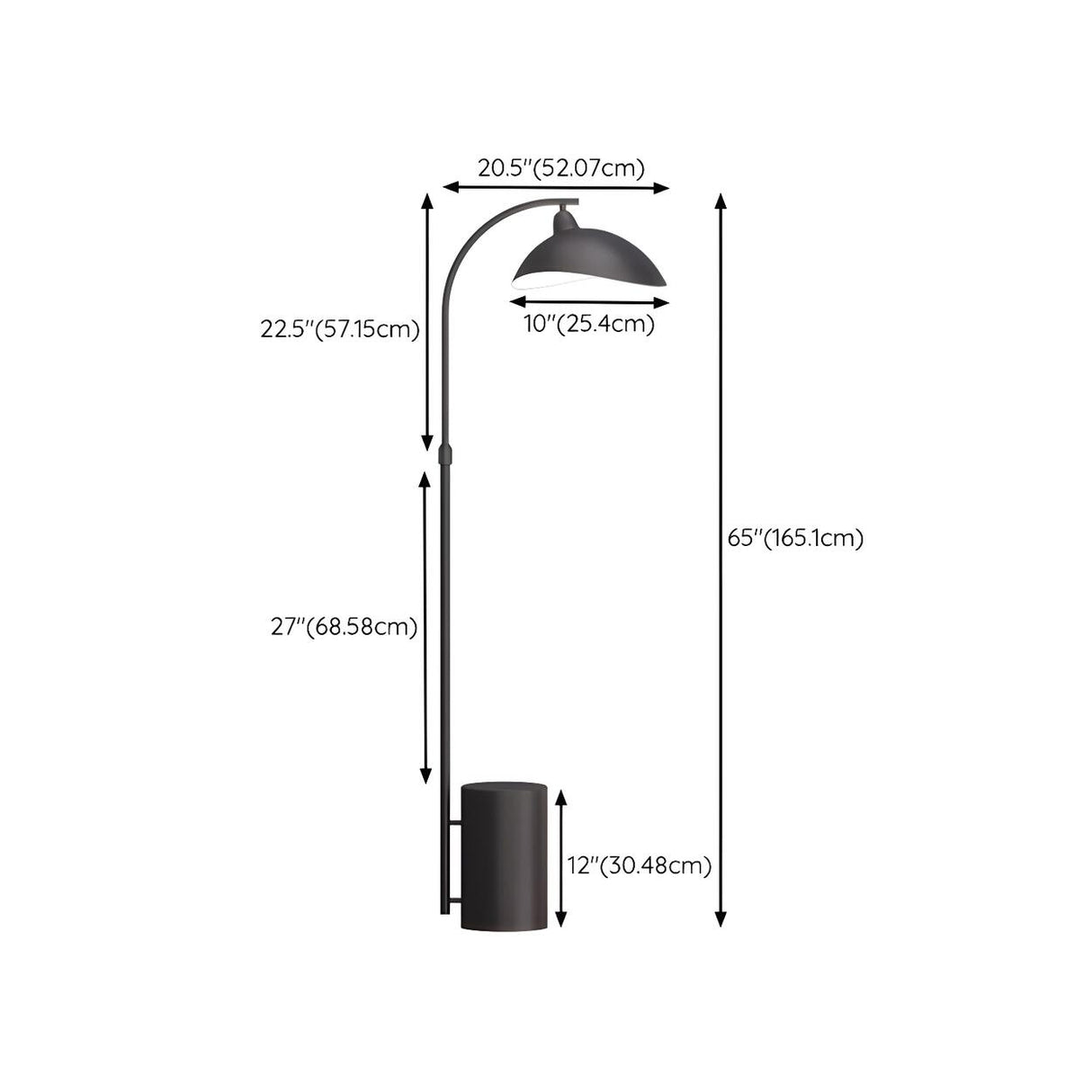 Modern Dome Living Room Black Arched Floor Lamp