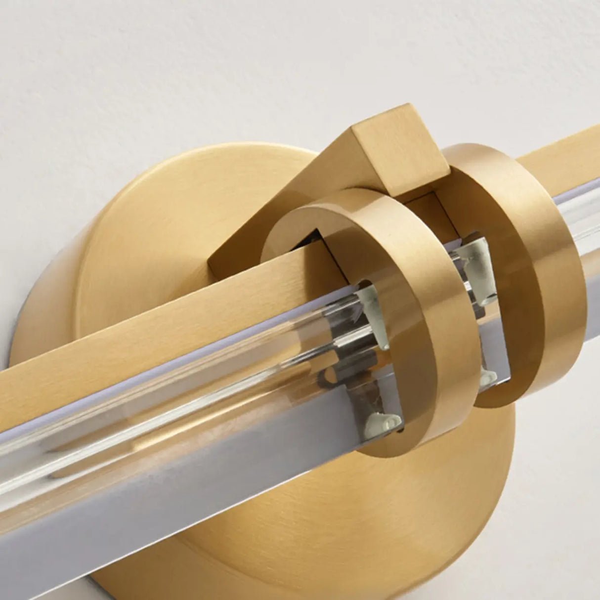 Modern Double Bar Clear Glass Vanity Light Fixture Image - 12