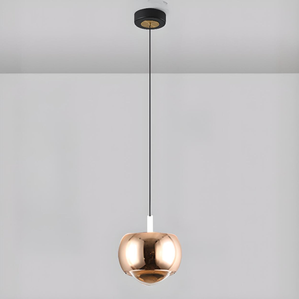 Modern Double Glass Ball Led Pendant Light Adjustable Cord Image - 11