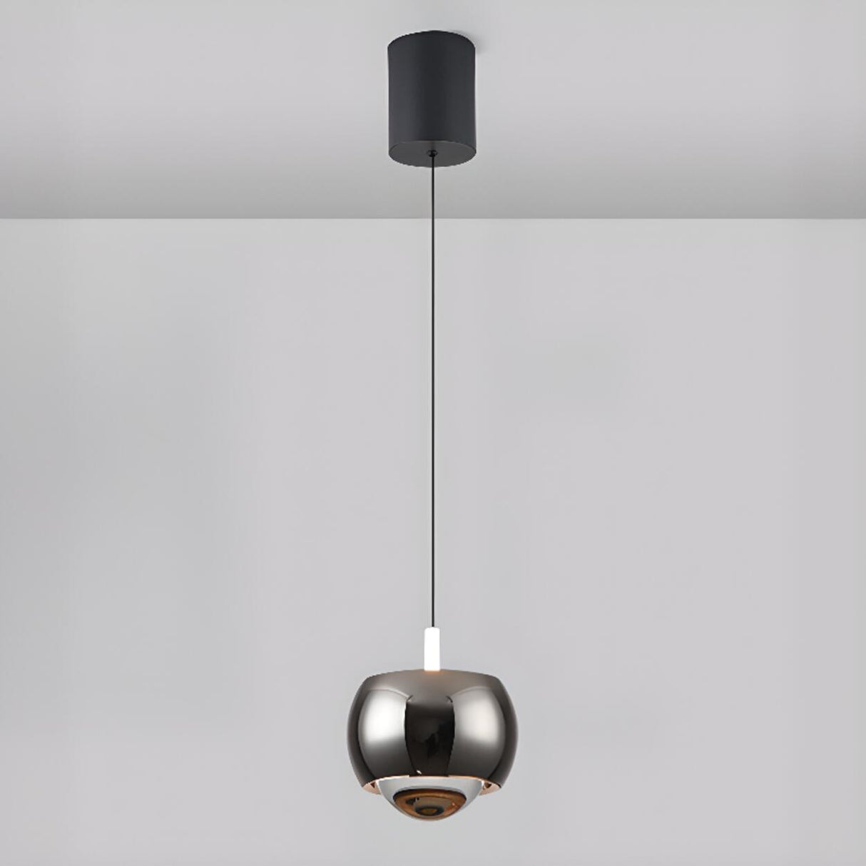 Modern Double Glass Ball Led Pendant Light Adjustable Cord Image - 13