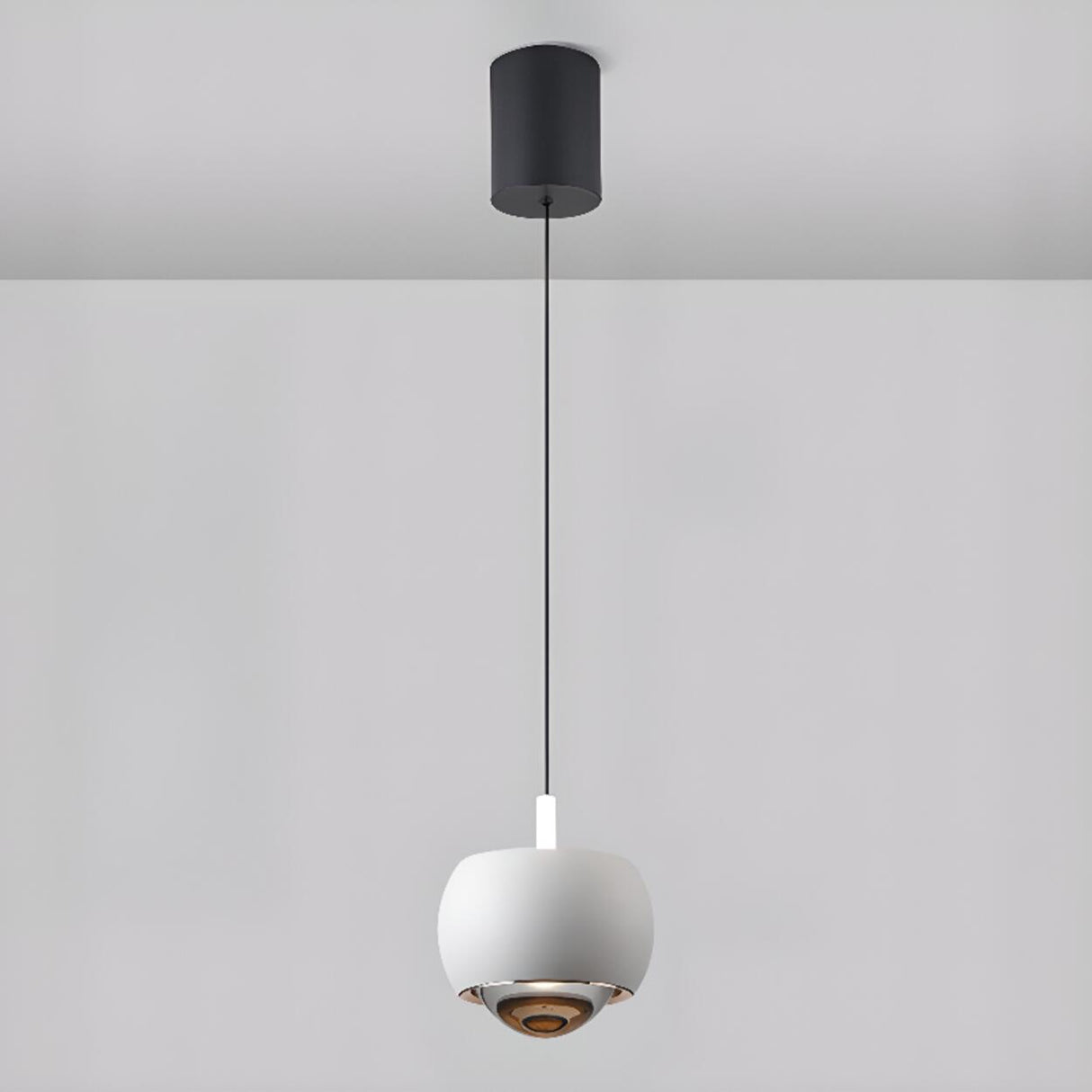 Modern Double Glass Ball Led Pendant Light Adjustable Cord Image - 15