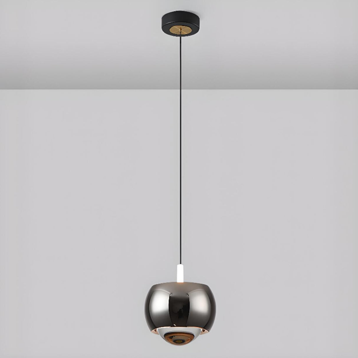 Modern Double Glass Ball Led Pendant Light Adjustable Cord Image - 2