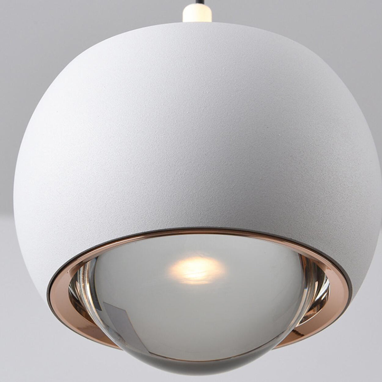 Modern Double Glass Ball Led Pendant Light Adjustable Cord Image - 26