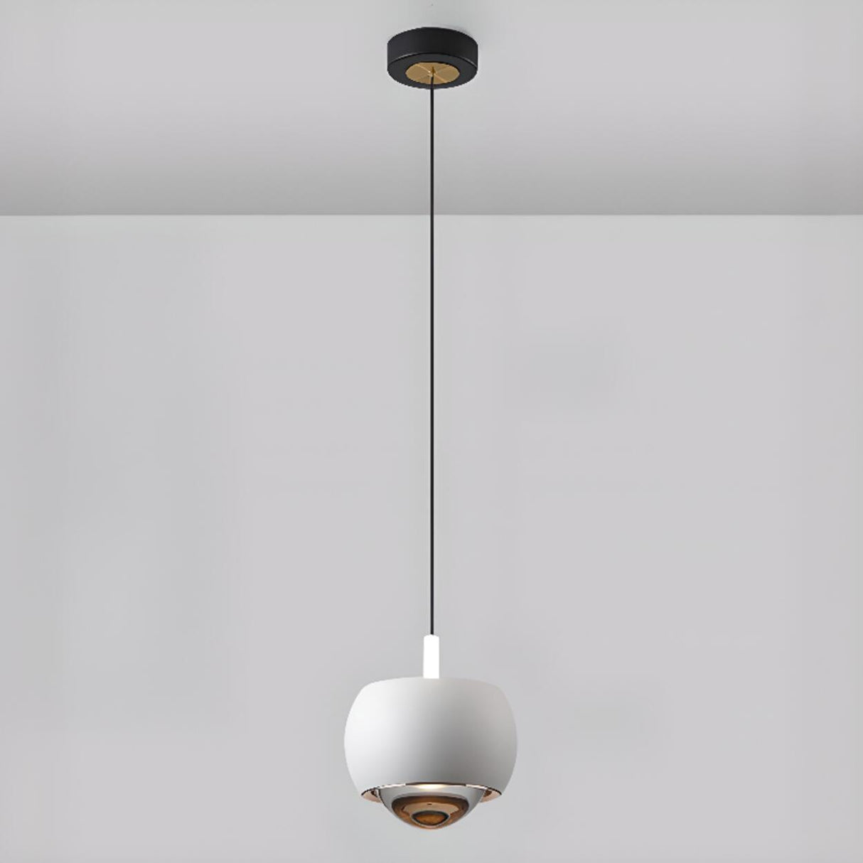 Modern Double Glass Ball Led Pendant Light Adjustable Cord Image - 4