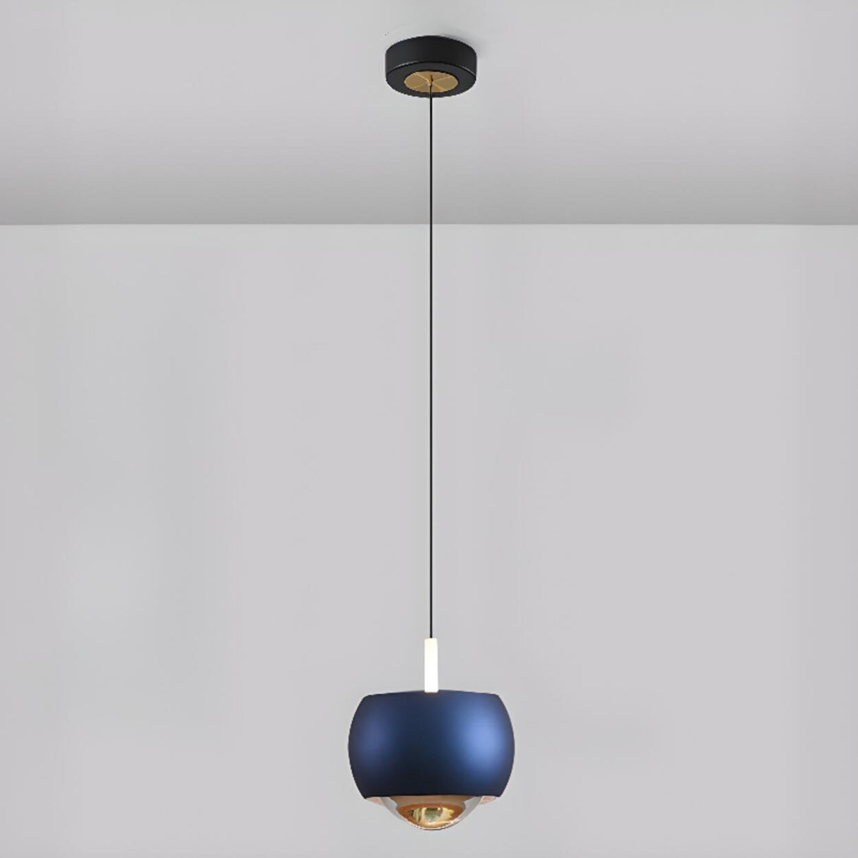 Modern Double Glass Ball Led Pendant Light Adjustable Cord Image - 8