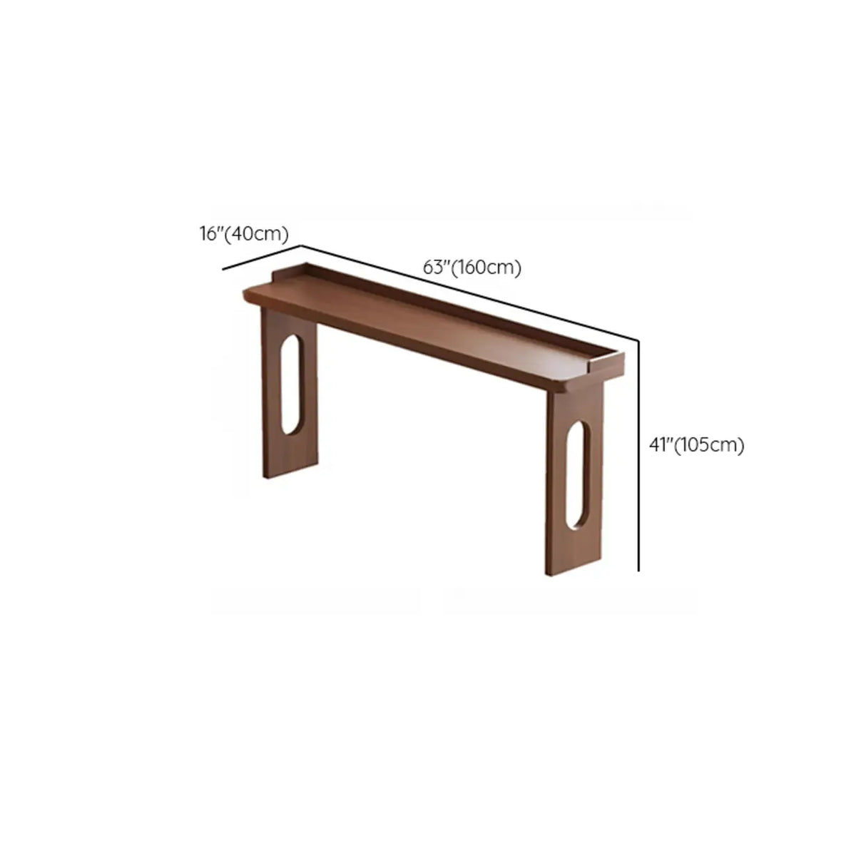 Modern Double Pedestal Rectangular Slim Brown Wood Bar Table Image - 10