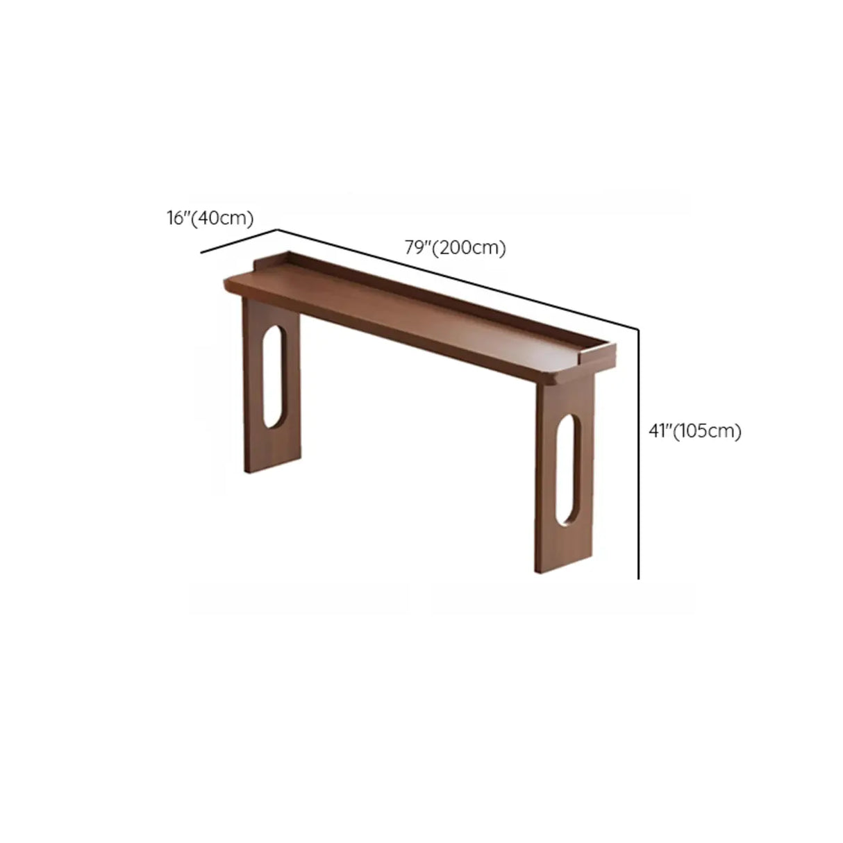 Modern Double Pedestal Rectangular Slim Brown Wood Bar Table Image - 12