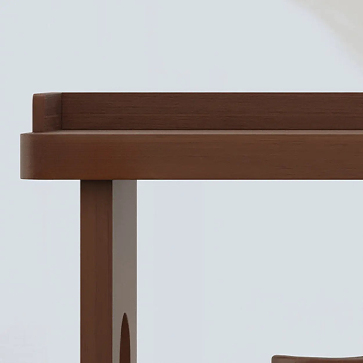 Modern Double Pedestal Rectangular Slim Brown Wood Bar Table Image - 6