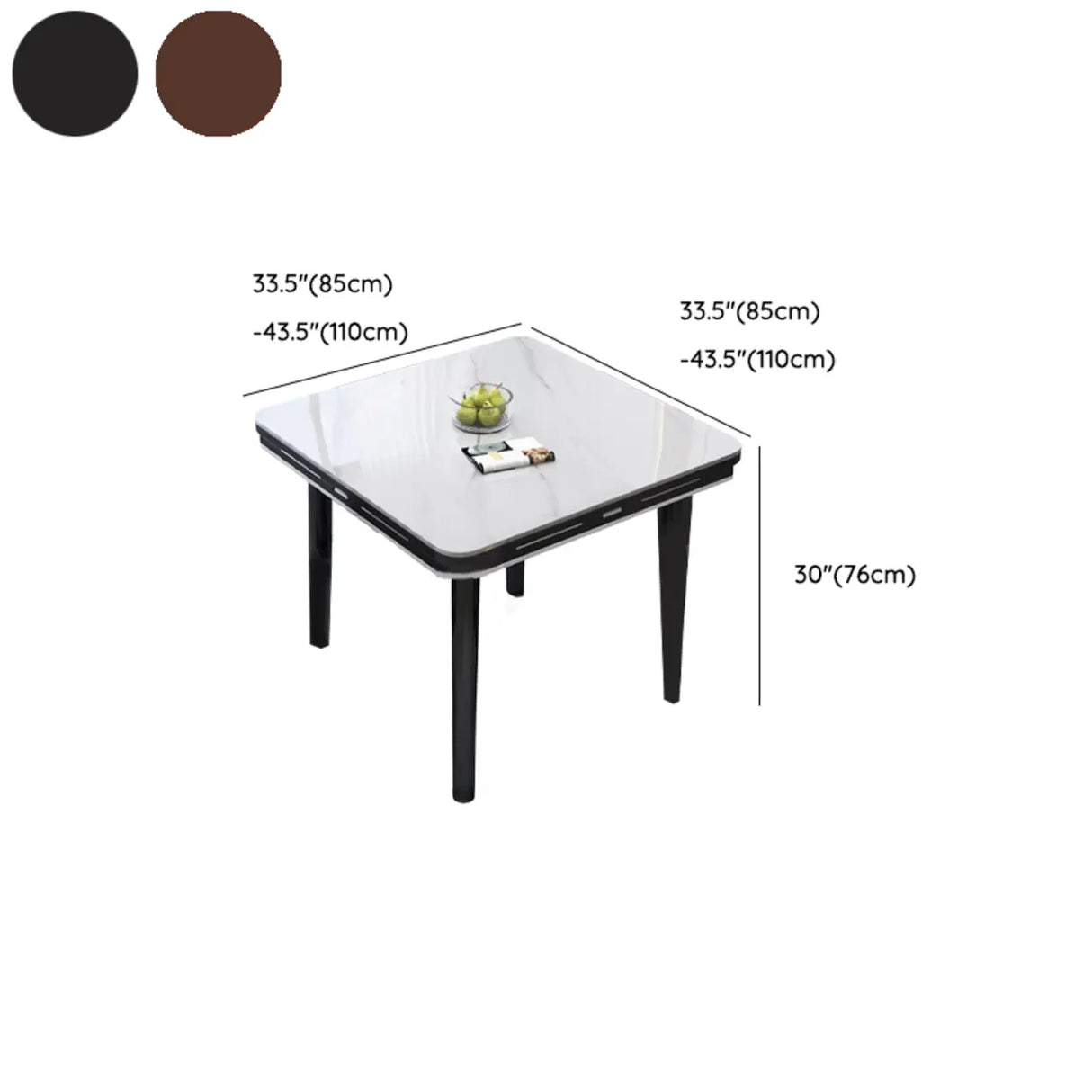Modern Drop-Leaf Extendable Stone Round Dining Table
