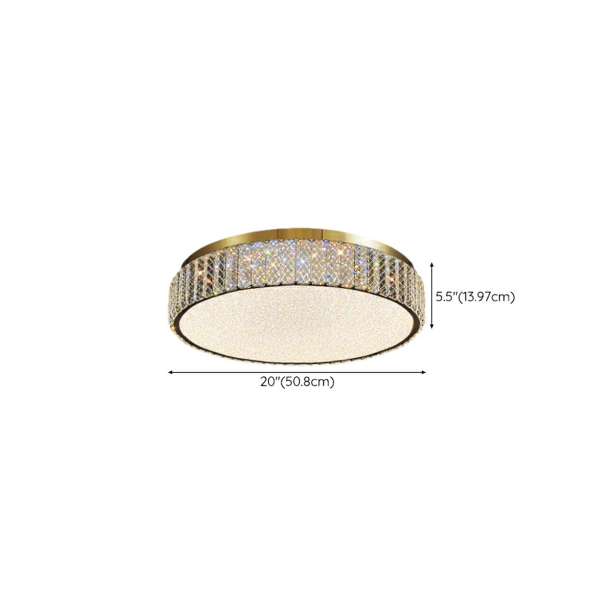 Modern Drum LED Crystal Flush Mount Ceiling Light Image - 11