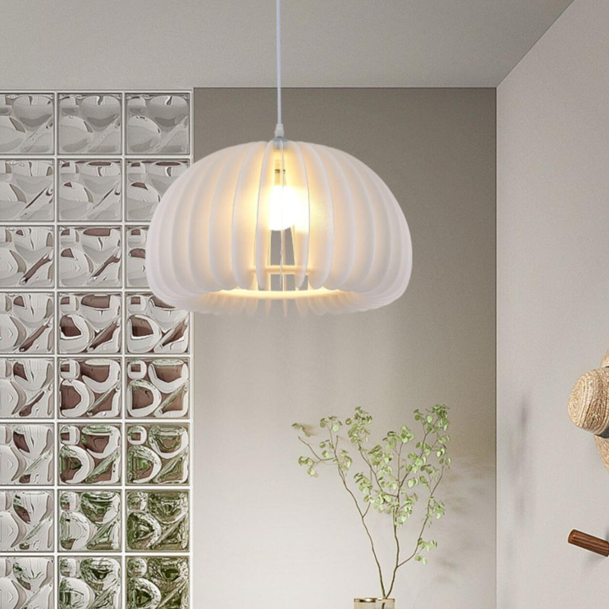 Modern Drum Pendant Lamp Adjustable Height Image - 8