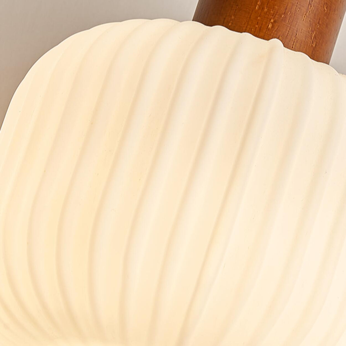 Modern Drum White Ribbed Glass Ceiling Pendant Light Image - 12