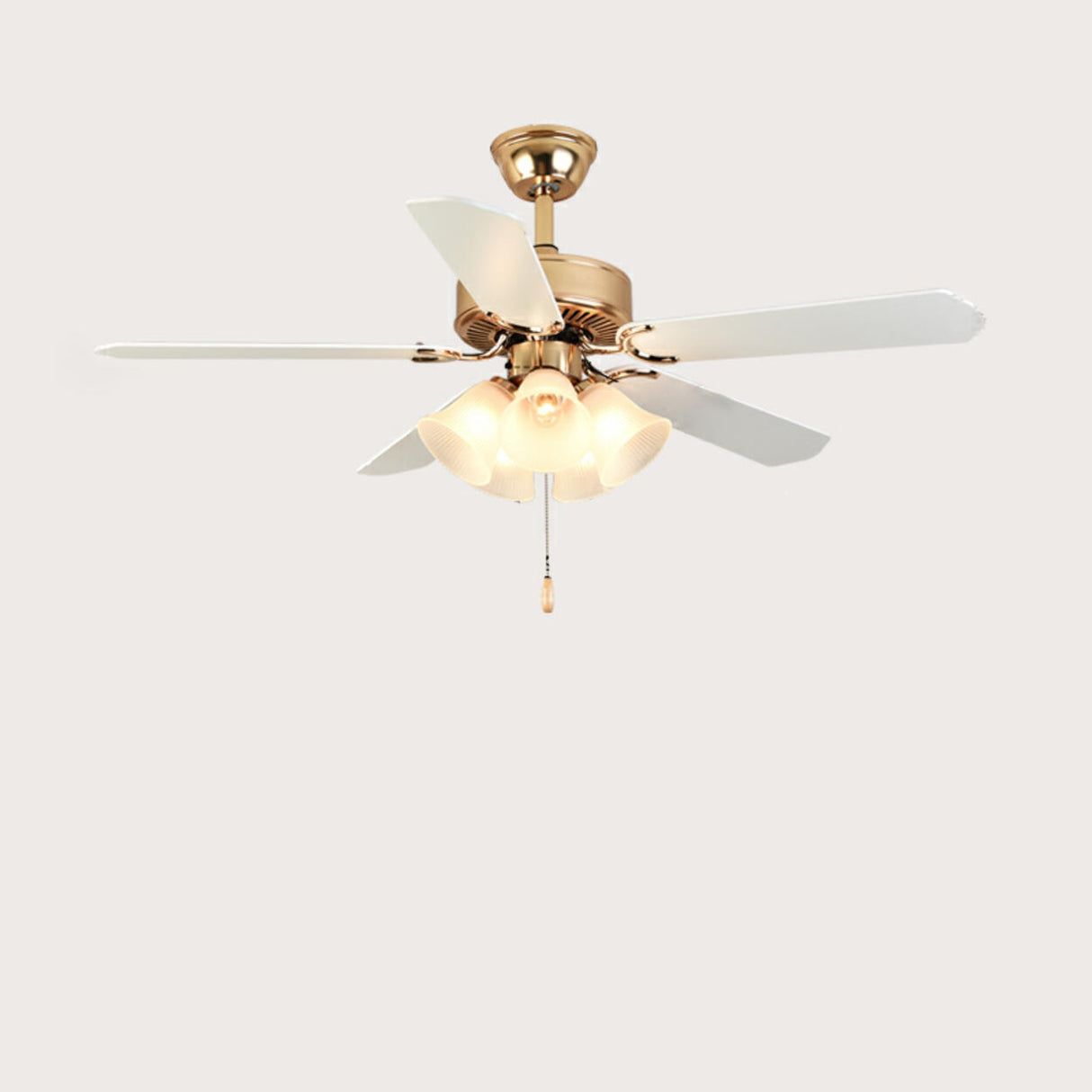 Modern Elegant 5 Blade Flower Shade Ceiling Fan Light Image - 6