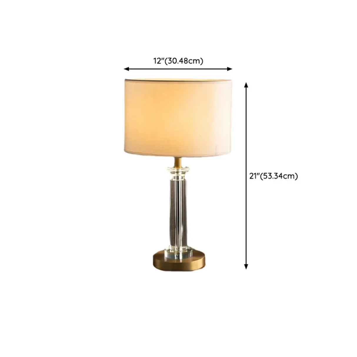 Modern Elegant Barrel Shade Gilded Metal Table Lamp