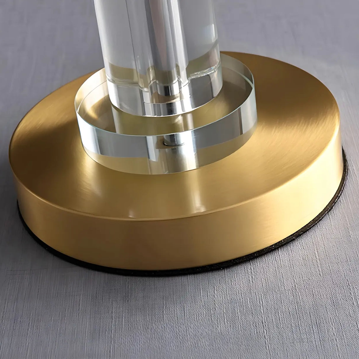 Modern Elegant Barrel Shade Gilded Metal Table Lamp Image - 8