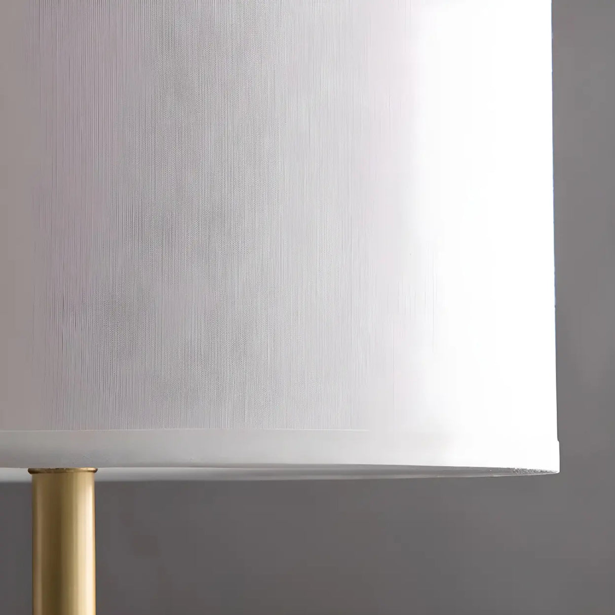 Modern Elegant Barrel Shade Gilded Metal Table Lamp Image - 9