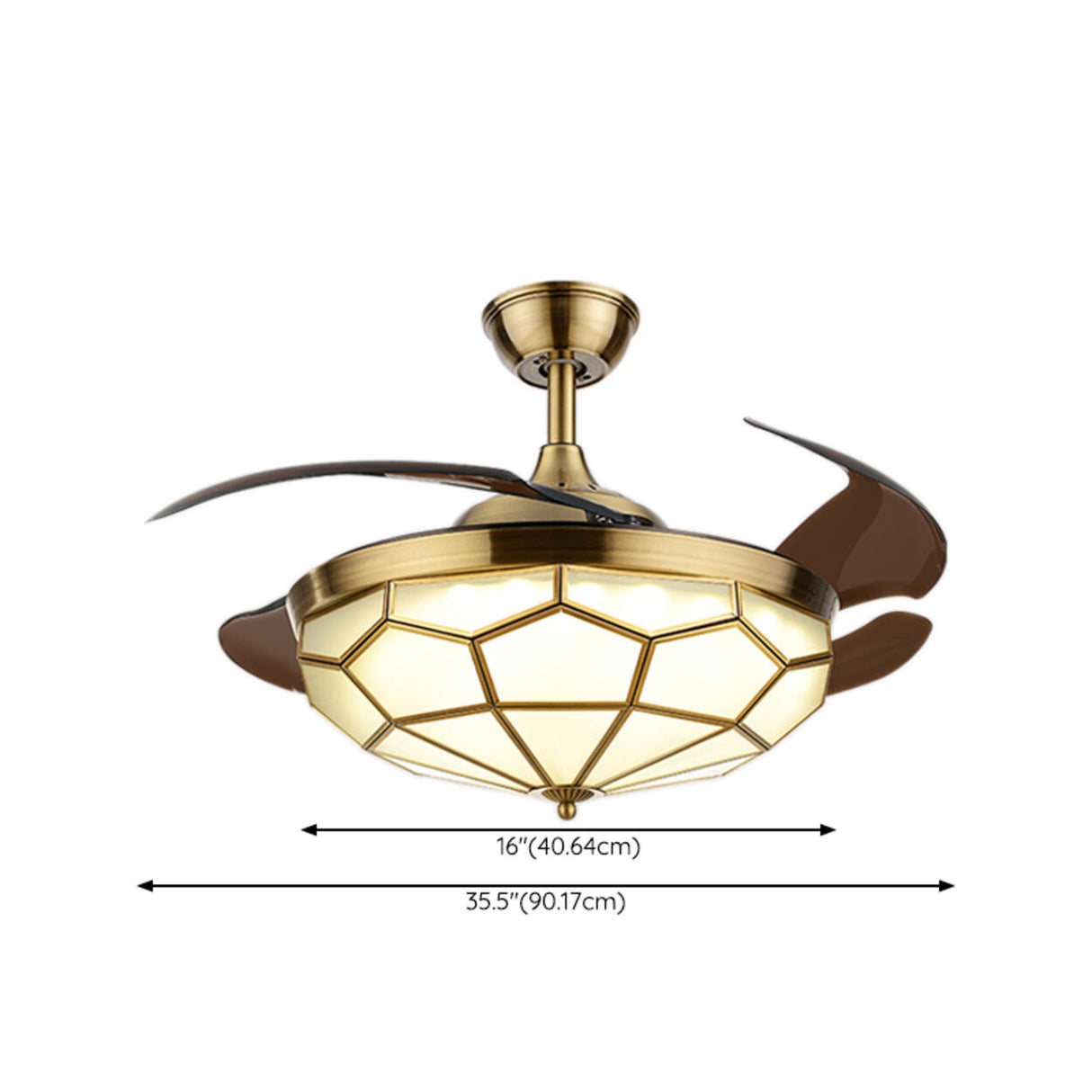 Modern Elegant Flower Drum Shape Ceiling Fan with Light Image - 18