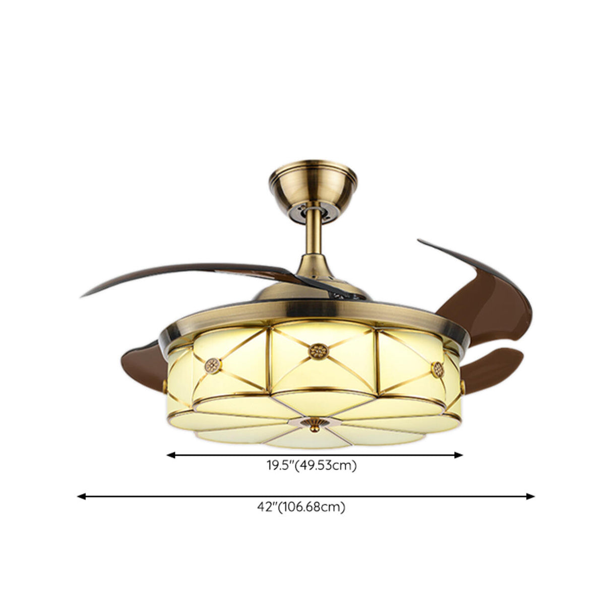 Modern Elegant Flower Drum Shape Ceiling Fan with Light Image - 19