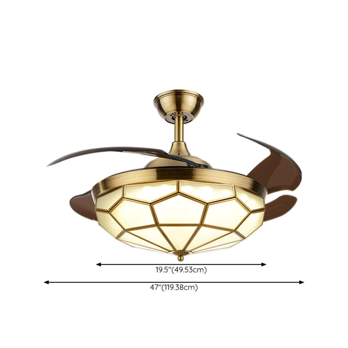 Modern Elegant Flower Drum Shape Ceiling Fan with Light Image - 22