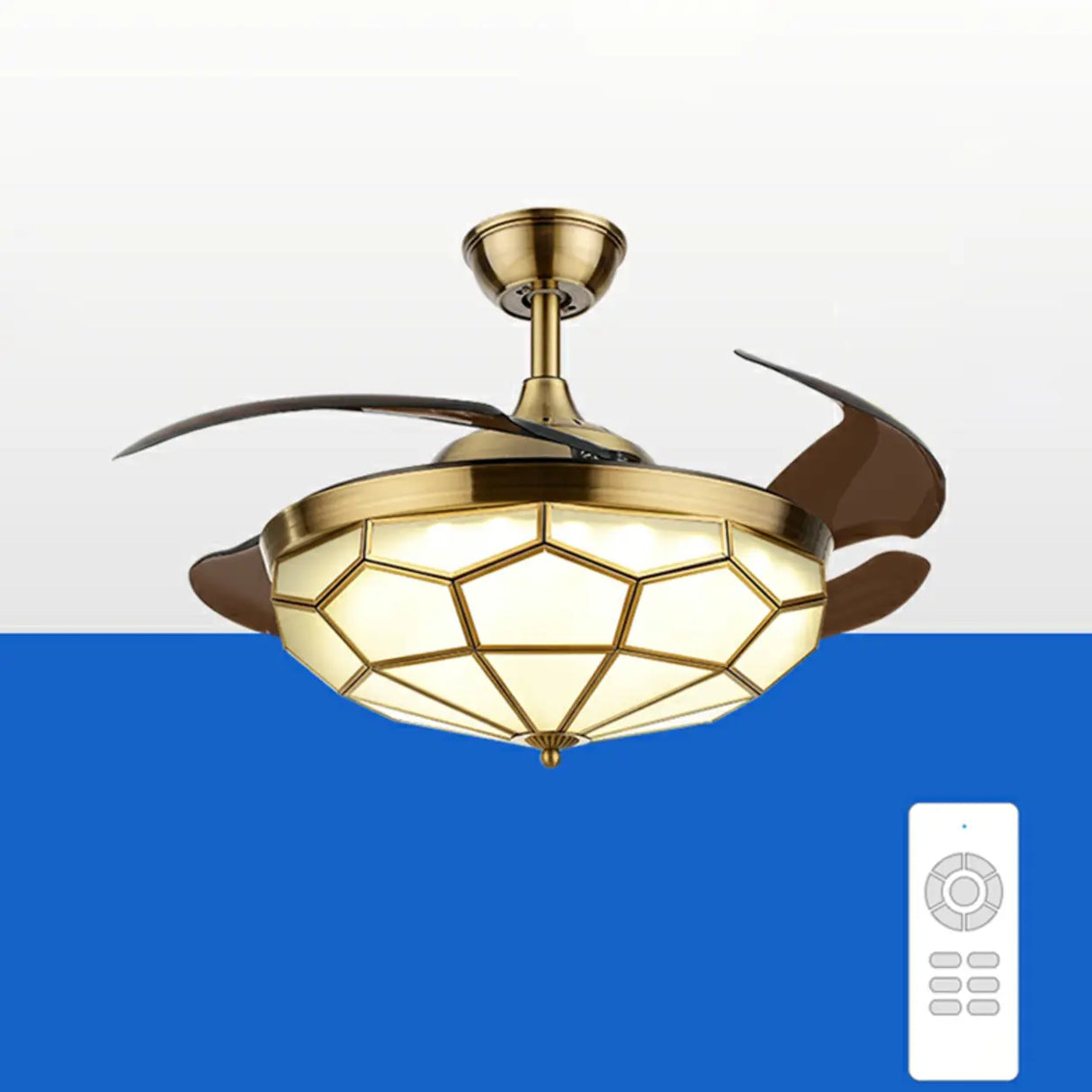 Modern Elegant Flower Drum Shape Ceiling Fan with Light Image - 8