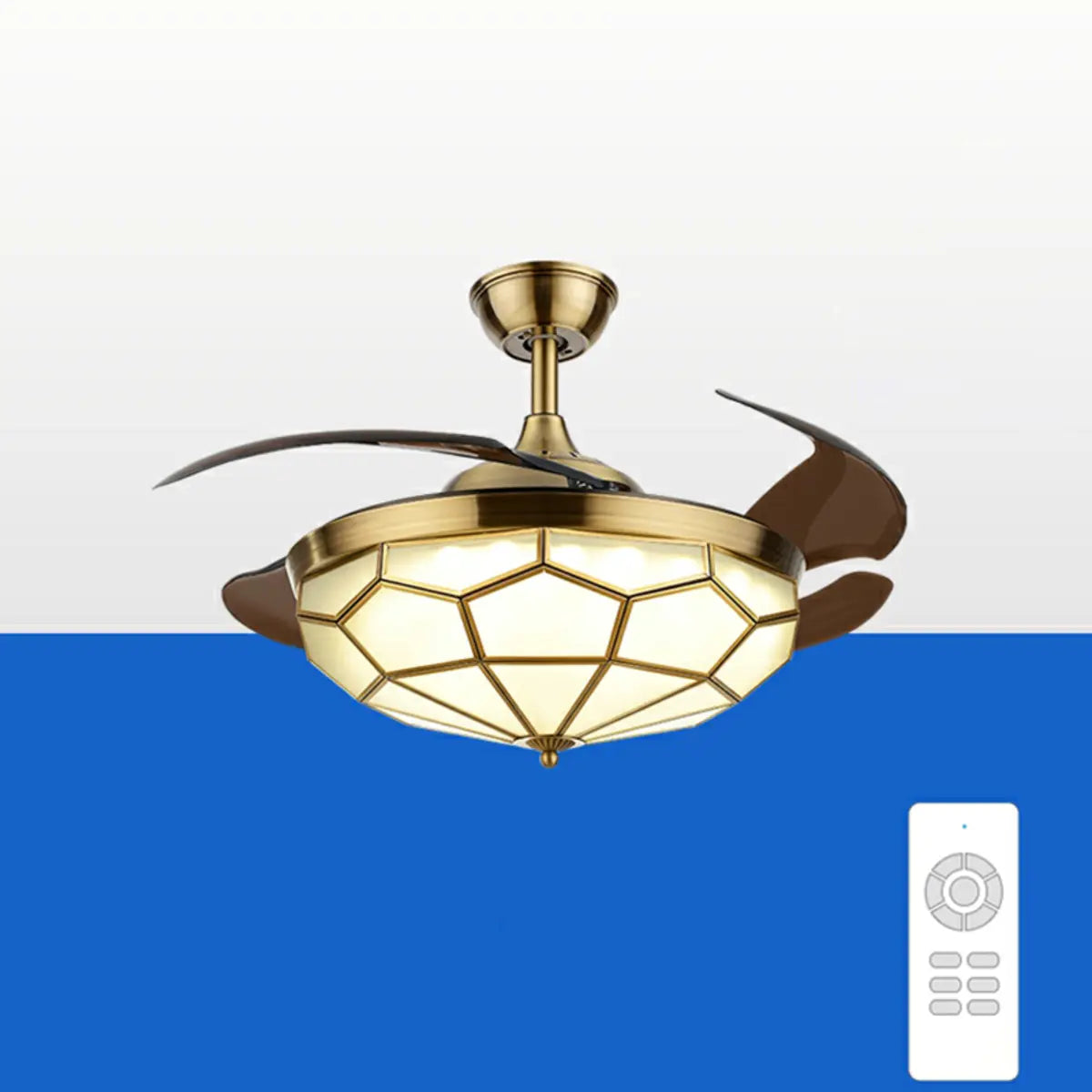 Modern Elegant Flower Drum Shape Ceiling Fan with Light Image - 4