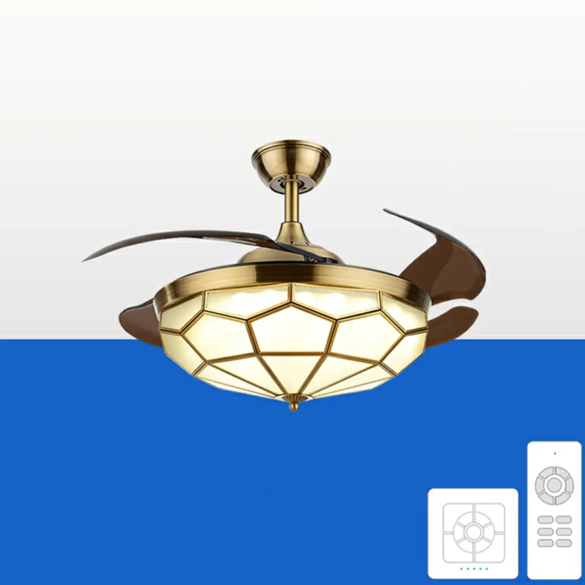 Modern Elegant Flower Drum Shape Ceiling Fan with Light Image - 5