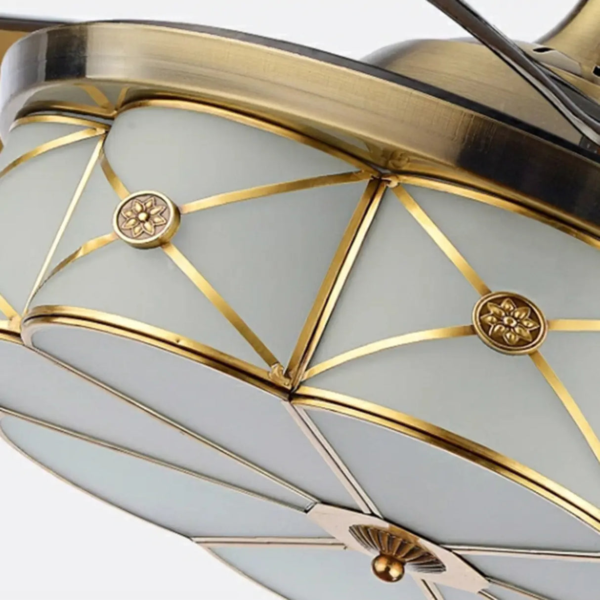 Modern Elegant Flower Drum Shape Ceiling Fan with Light Image - 13