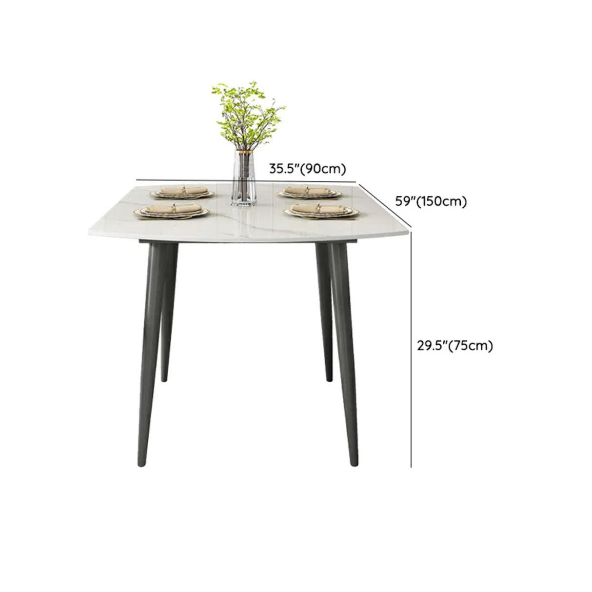 Modern Elegant Round Marble Dining Table White Extendable Image - 11