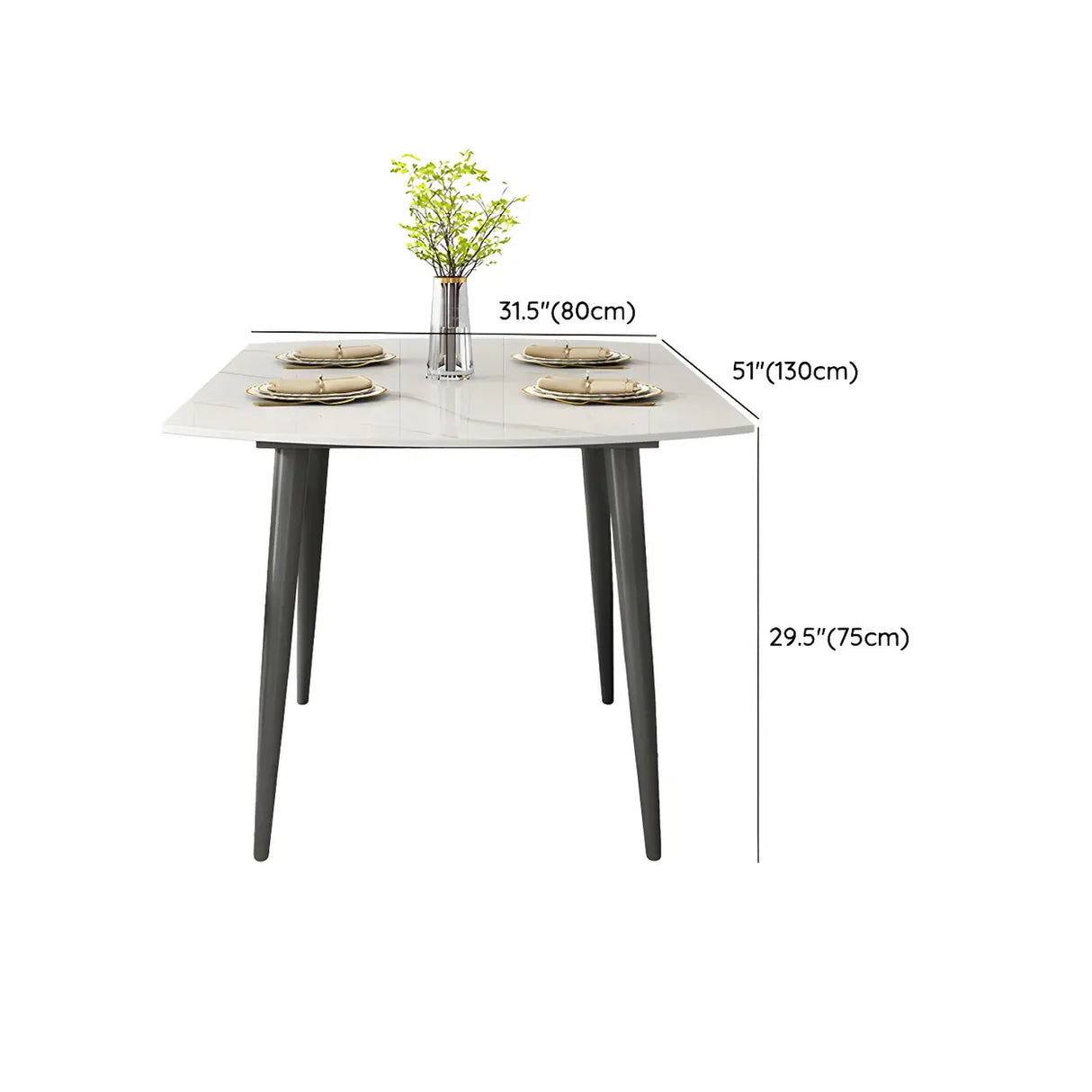 Modern Elegant Round Marble Dining Table White Extendable