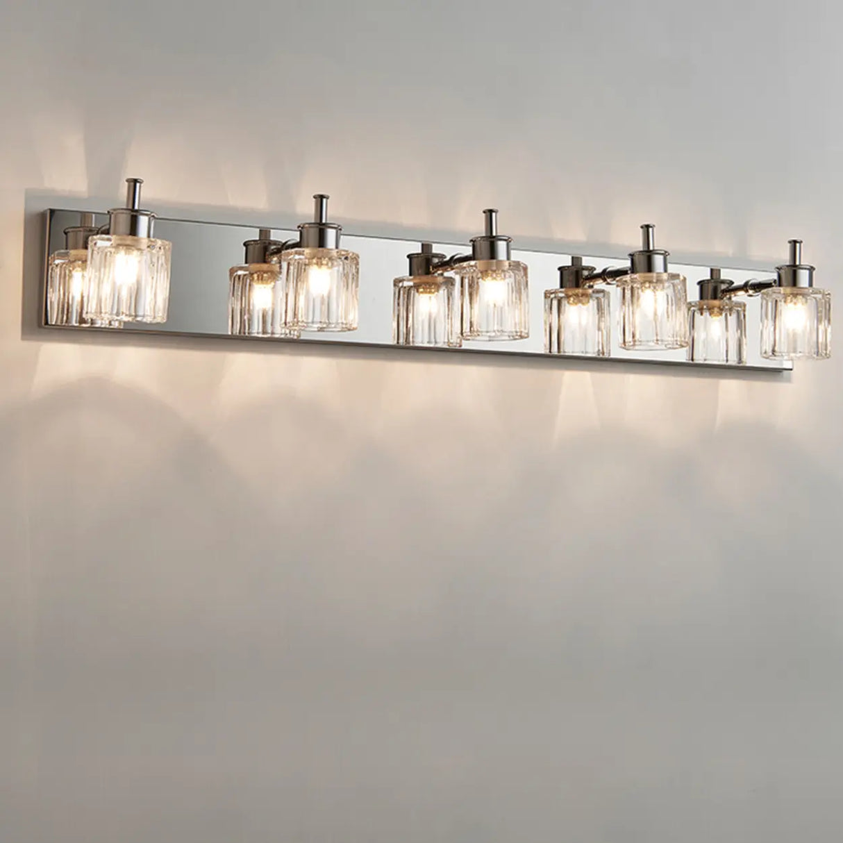Modern Elegant Sliver 4-Light Vanity Fixture Light Image - 8
