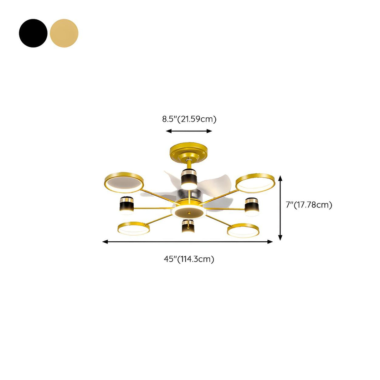 Modern Elegant Starburst Chandelier Fan with Lights