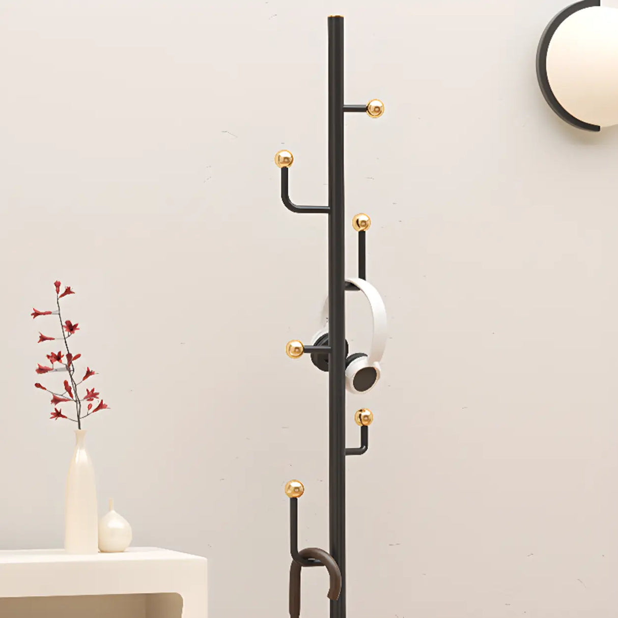 Modern Entryway Bench with Coat Rack and Shoe Storage Image - 6