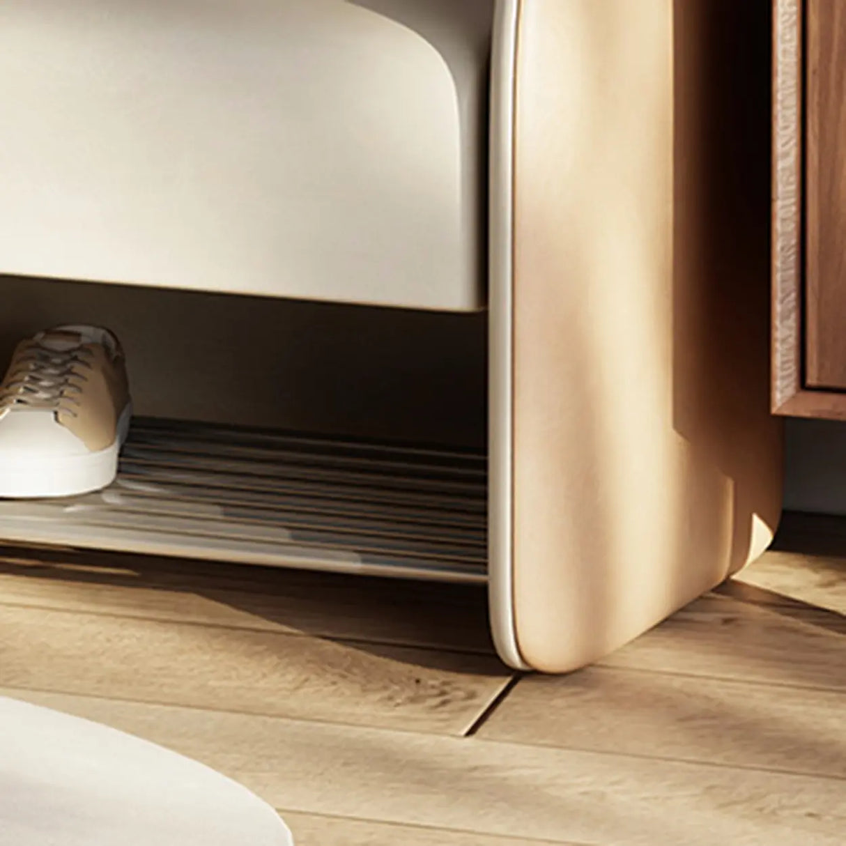 Modern Entryway Bench with Shoe Storage and Drawer Image - 8