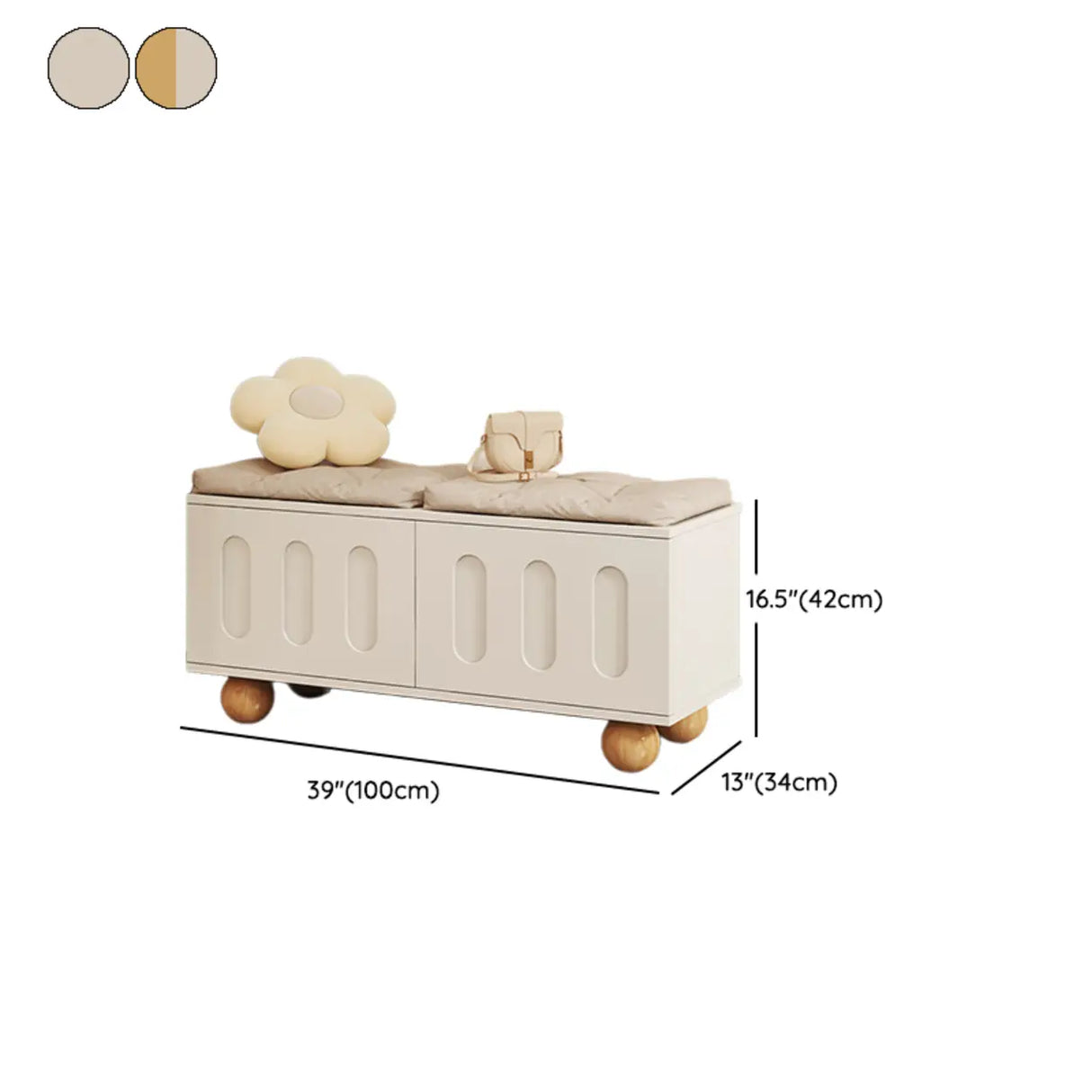Modern Entryway Shoe Bench with Storage & Soft Cushion Image - 14