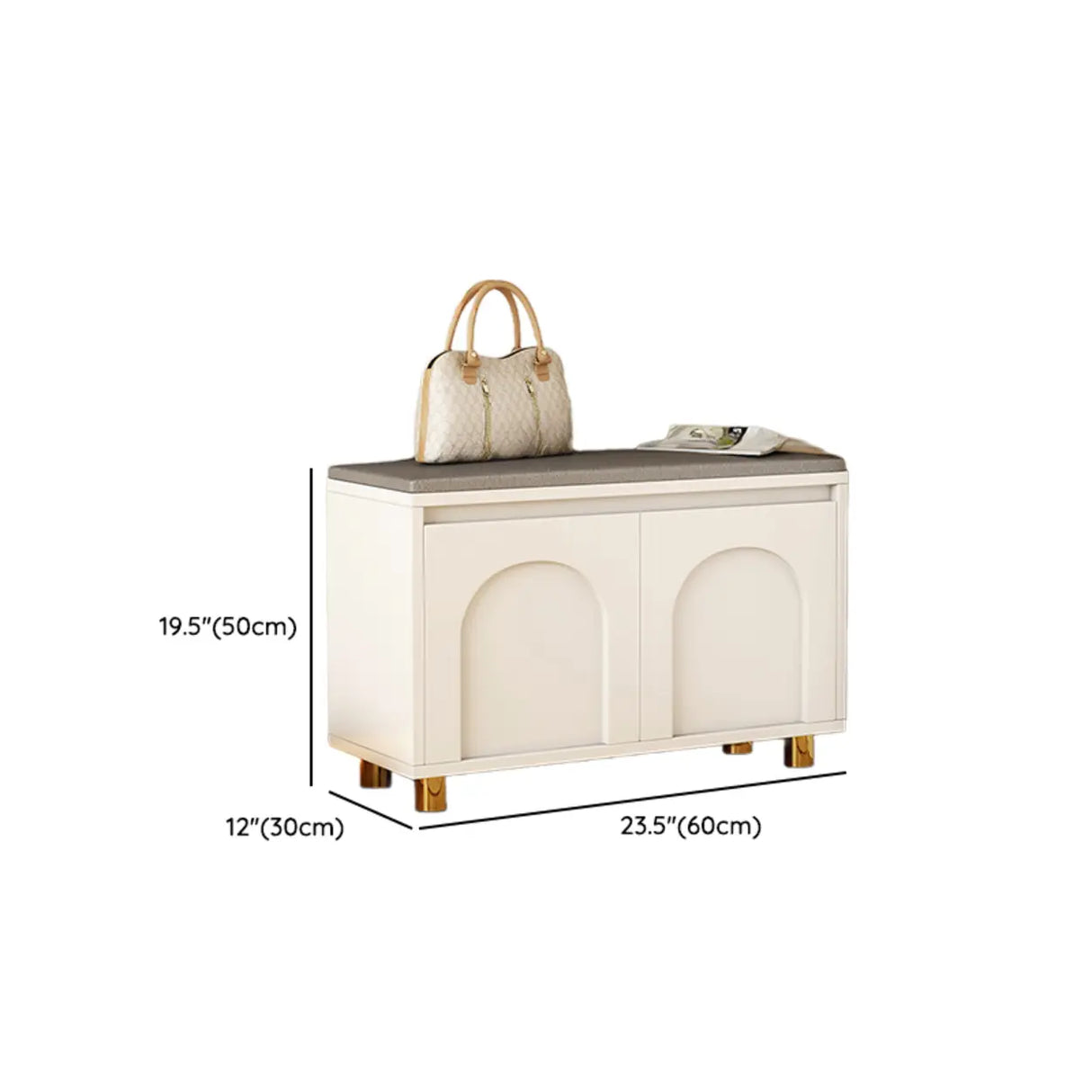 Modern Entryway Shoe Bench with Storage & Soft Cushion Image - 15