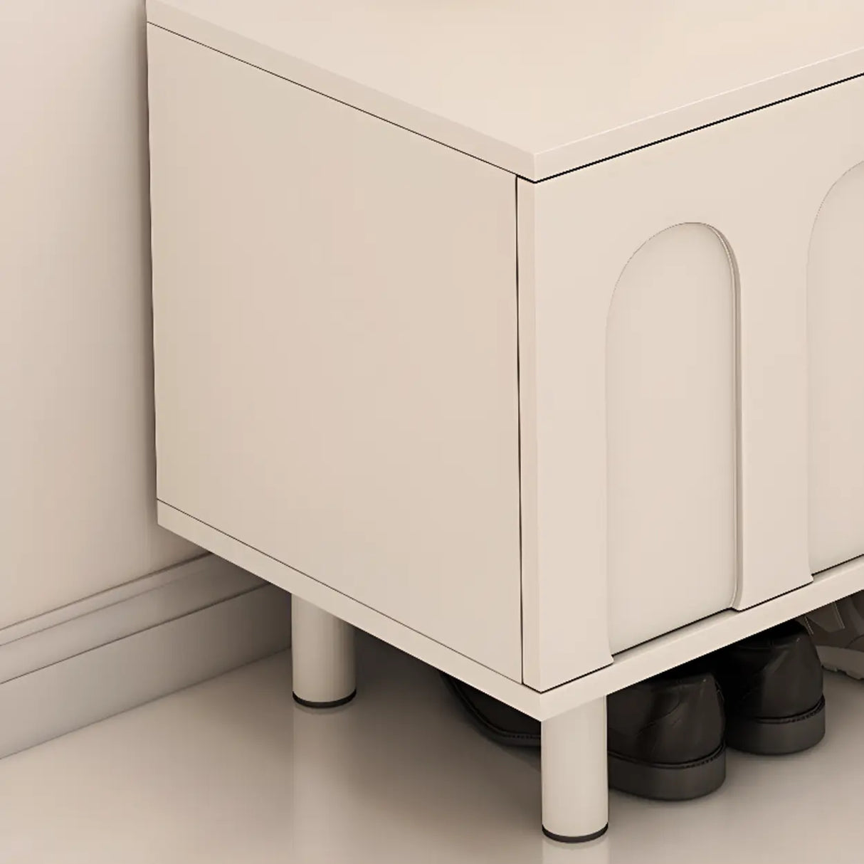 Modern Entryway Shoe Bench with Storage & Soft Cushion Image - 6